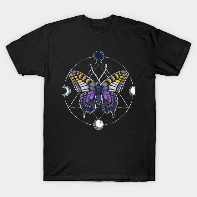 Nonbinary Butterfly T-Shirt by Psitta